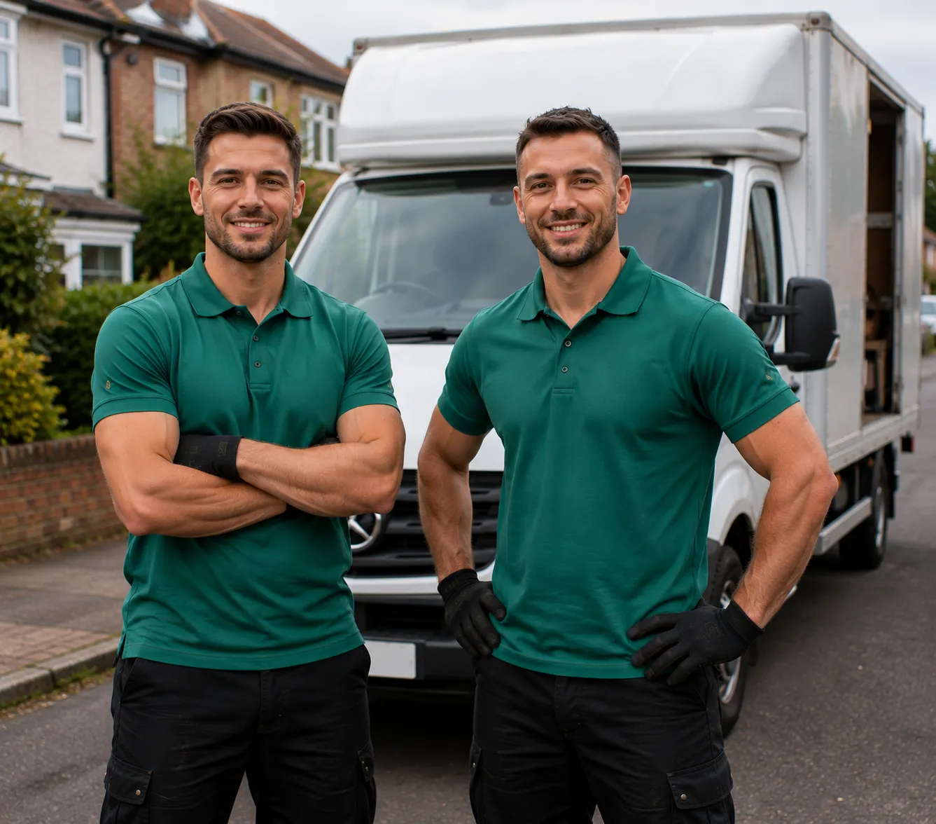 Local rubbish removal team collecting waste in Croydon